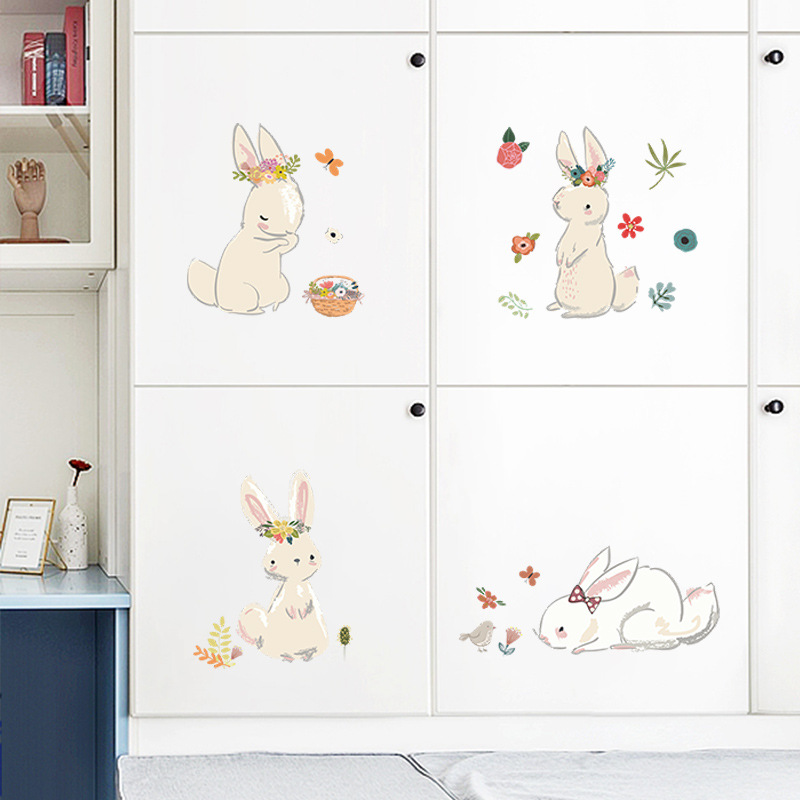 Cartoon Bunny Wall Stickers Ki - Baby Nursery Wallpaper recensione e prezzo