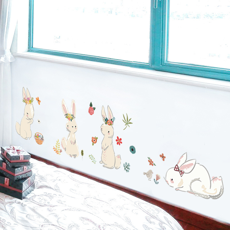 Cartoon Bunny Wall Stickers Ki - Baby Nursery Wallpaper recensione e prezzo