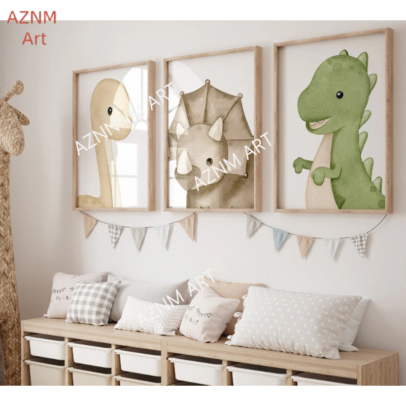 1/3Pcs Dinosaurs prints, neutr - Baby Nursery Neutral recensione e prezzo