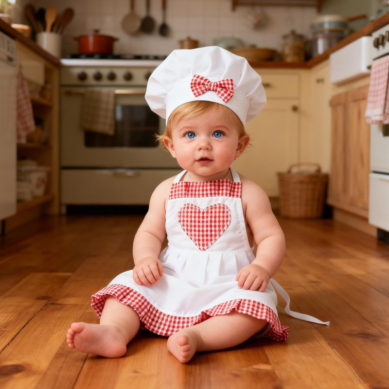 Red Gingham Baby Chef Costumes - Baby Nursery Set recensione e prezzo