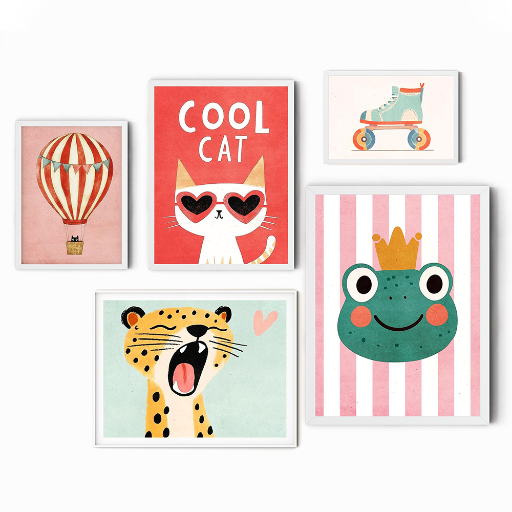 Funny Animals Tiger Lion Frog  - Baby Nursery Neutral recensione e prezzo