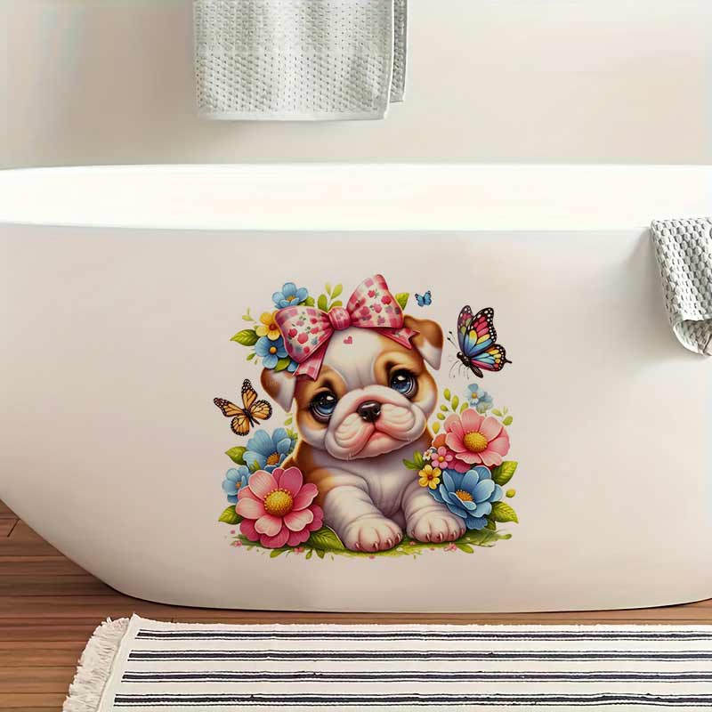 Flower and Dog Wall Sticker Ba - Baby Nursery Wallpaper recensione e prezzo