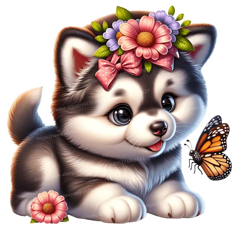 Flower and Dog Wall Sticker Ba - Baby Nursery Wallpaper recensione e prezzo