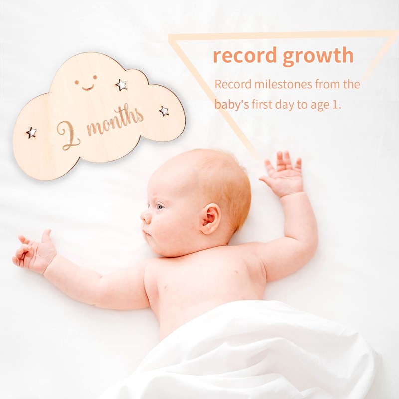 8pcs/set Wooden Baby Milestone - Baby Nursery Set recensione e prezzo