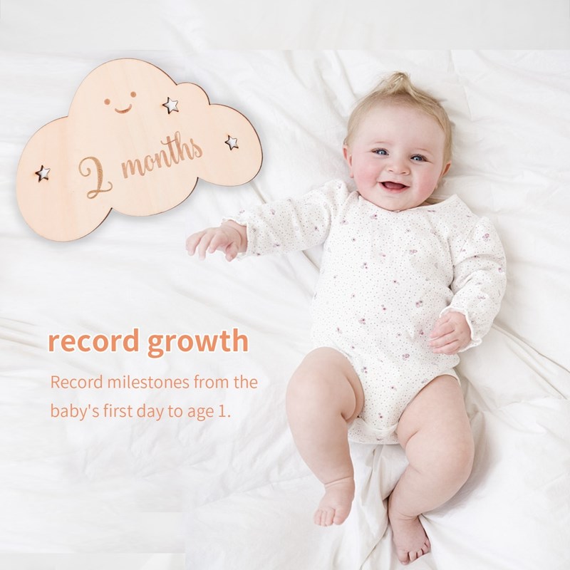 8pcs/set Wooden Baby Milestone - Baby Nursery Set recensione e prezzo