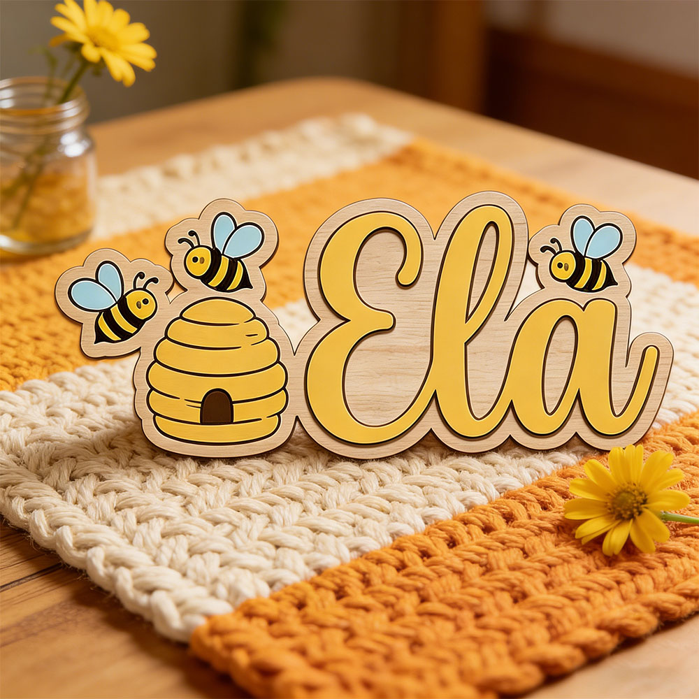 Personalized Cute Bee Hive Nam - Baby Nursery Name Sign recensione e prezzo