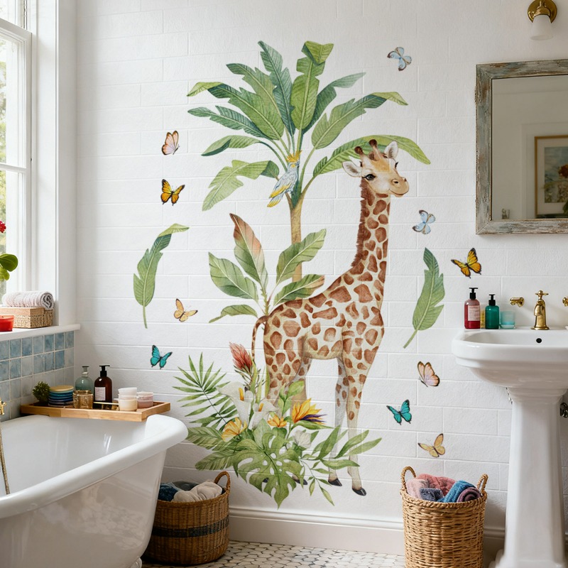 Large Forest Animal Giraffe Wa - Baby Nursery Wallpaper recensione e prezzo