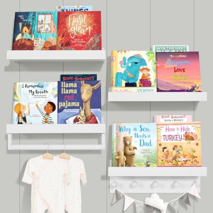 Set of Four Floating Book Shel - Baby Nursery Floating Shelves recensione e prezzo