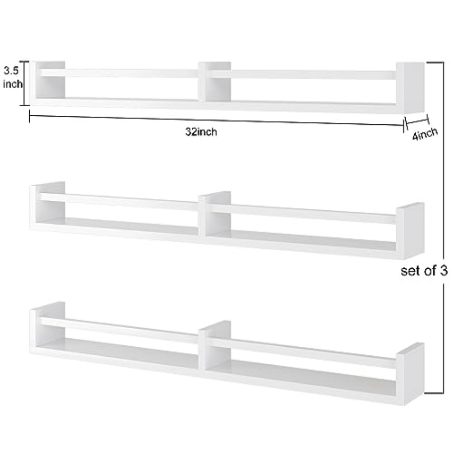 White Nursery Bookshelves, 32I - Baby Nursery Floating Shelves recensione e prezzo