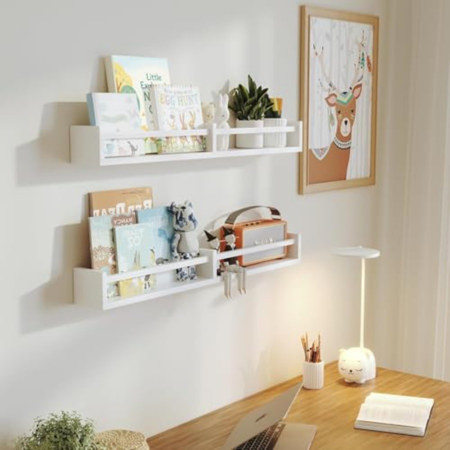 White Nursery Bookshelves, 32I - Baby Nursery Floating Shelves recensione e prezzo