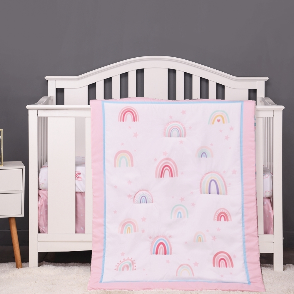 3Pcs Rainbow Baby Infant Crib  - Baby Nursery Bedding recensione e prezzo
