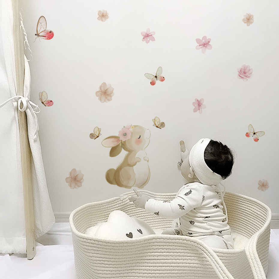 Cartoon Rabbit Flowers Butterf - Baby Nursery Set Furniture recensione e prezzo