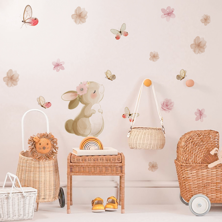 Cartoon Rabbit Flowers Butterf - Baby Nursery Set Furniture recensione e prezzo