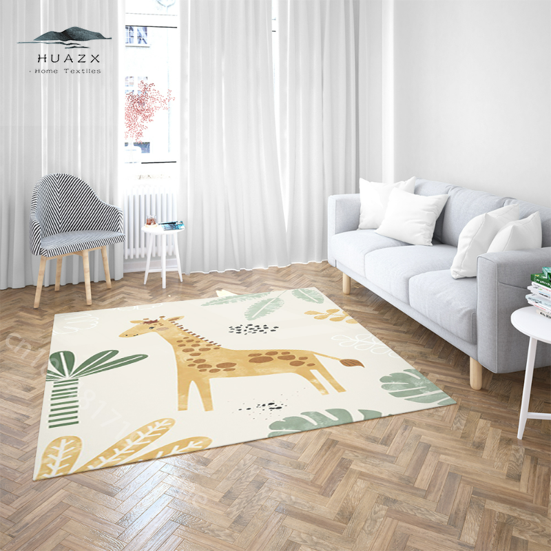 Jungle Animal Cartoon Carpet f - Baby Nursery Jungle Rug recensione e prezzo