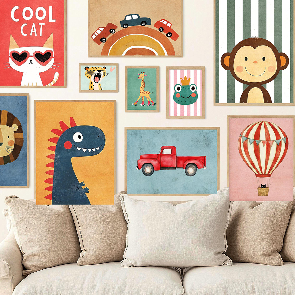 Funny Animals Tiger Lion Frog  - Baby Nursery Neutral recensione e prezzo