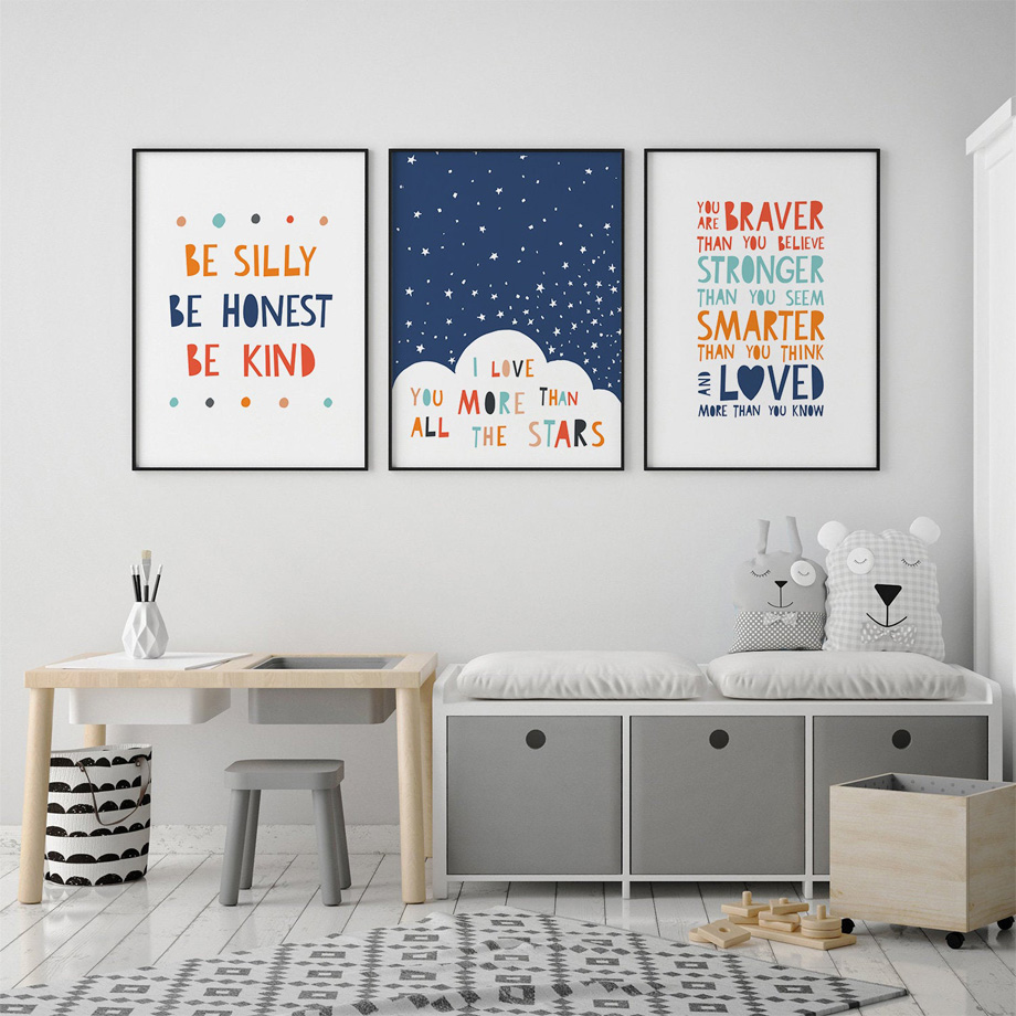 Cartoon Inspirational quotes N - Baby Nursery Quotes Wall Art recensione e prezzo