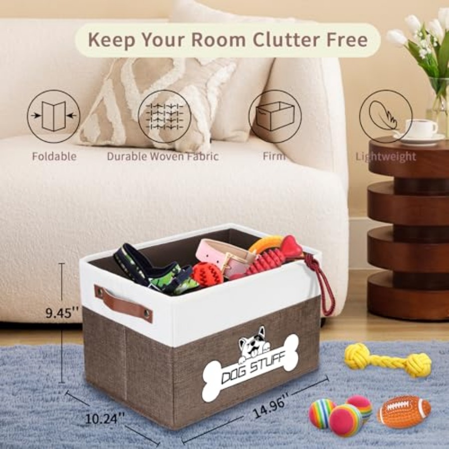 Foldable Dog Toy Box, Fabric P - Storage Basket Fabric recensione e prezzo