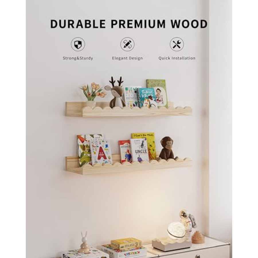 Nursery Book Shelves, 4-Pack F - Baby Nursery Floating Shelves recensione e prezzo