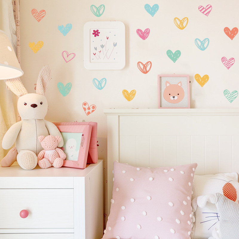 New Colorful Heart Wall Sticke - Baby Nursery Wallpaper Girl recensione e prezzo