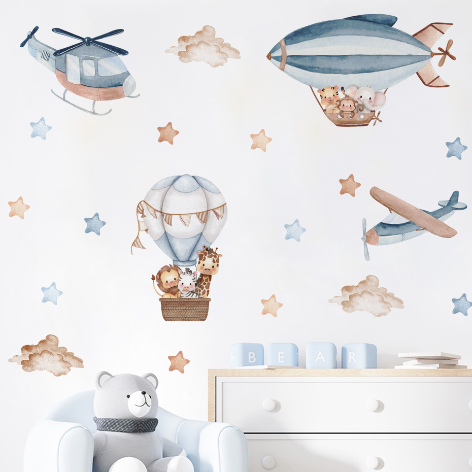 Watercolor Animals Hot Air Bal - Baby Nursery Set Furniture recensione e prezzo