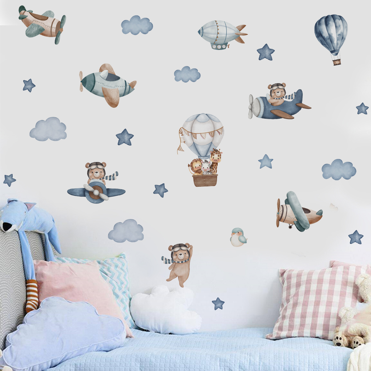 Watercolor Animals Hot Air Bal - Baby Nursery Set Furniture recensione e prezzo