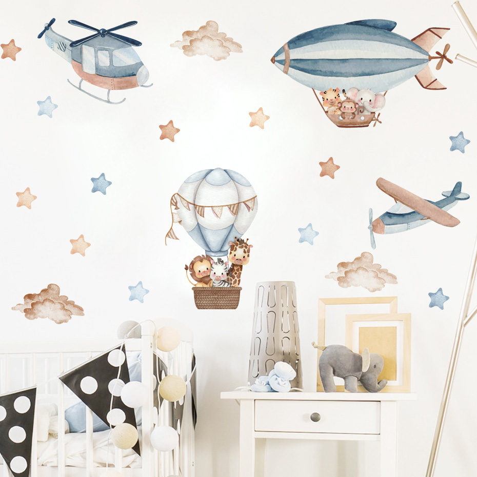 Watercolor Animals Hot Air Bal - Baby Nursery Set Furniture recensione e prezzo