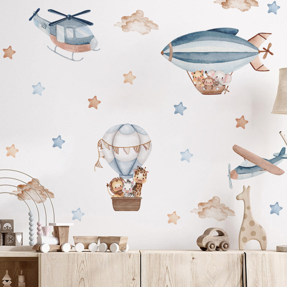 Watercolor Animals Hot Air Bal - Baby Nursery Set Furniture recensione e prezzo