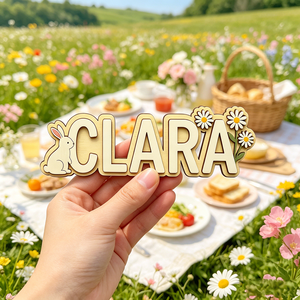 Custom Bunny & Daisy Kids Name - Baby Nursery Usa recensione e prezzo