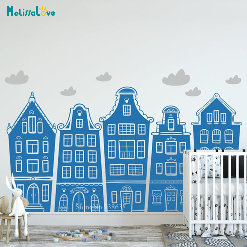 Scandinavian Houses & Clouds D - Baby Nursery Set Furniture recensione e prezzo