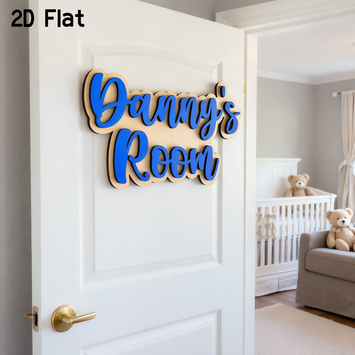 1Pc Cutom Blue Wooden Acrylic  - Baby Nursery Diy recensione e prezzo