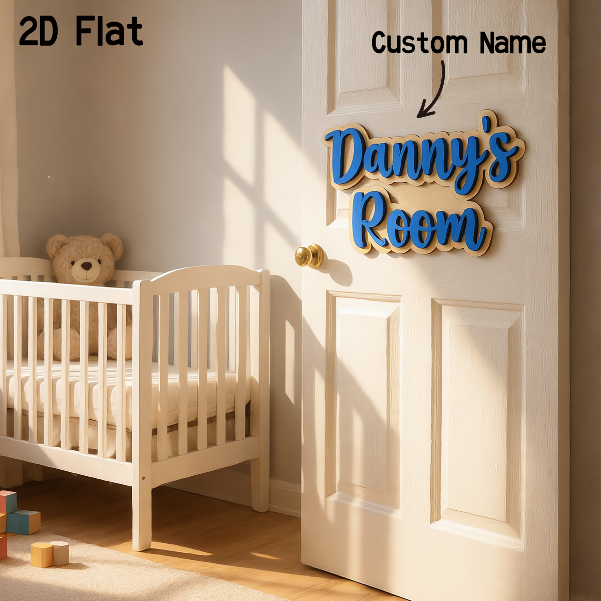 1Pc Cutom Blue Wooden Acrylic  - Baby Nursery Diy recensione e prezzo