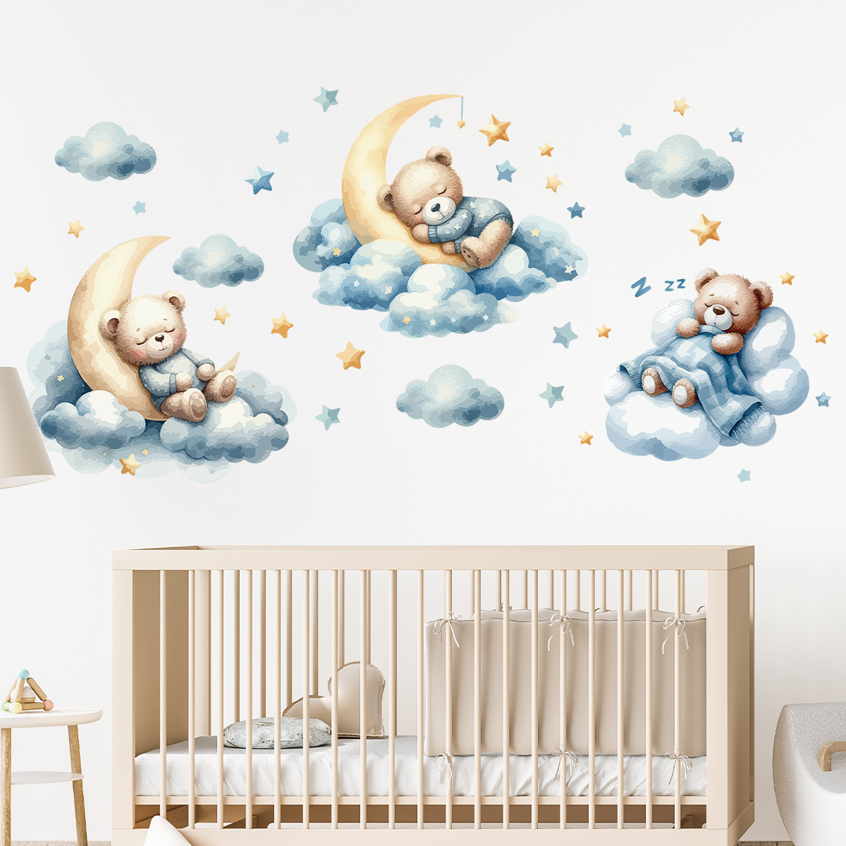 Watercolor Bear Sleep Moon Clo - Baby Nursery Set Furniture recensione e prezzo
