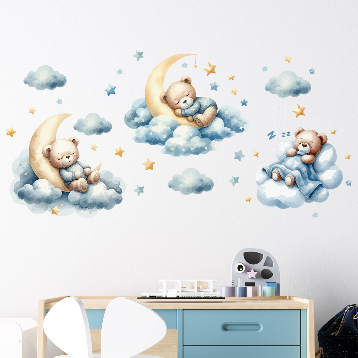 Watercolor Bear Sleep Moon Clo - Baby Nursery Set Furniture recensione e prezzo