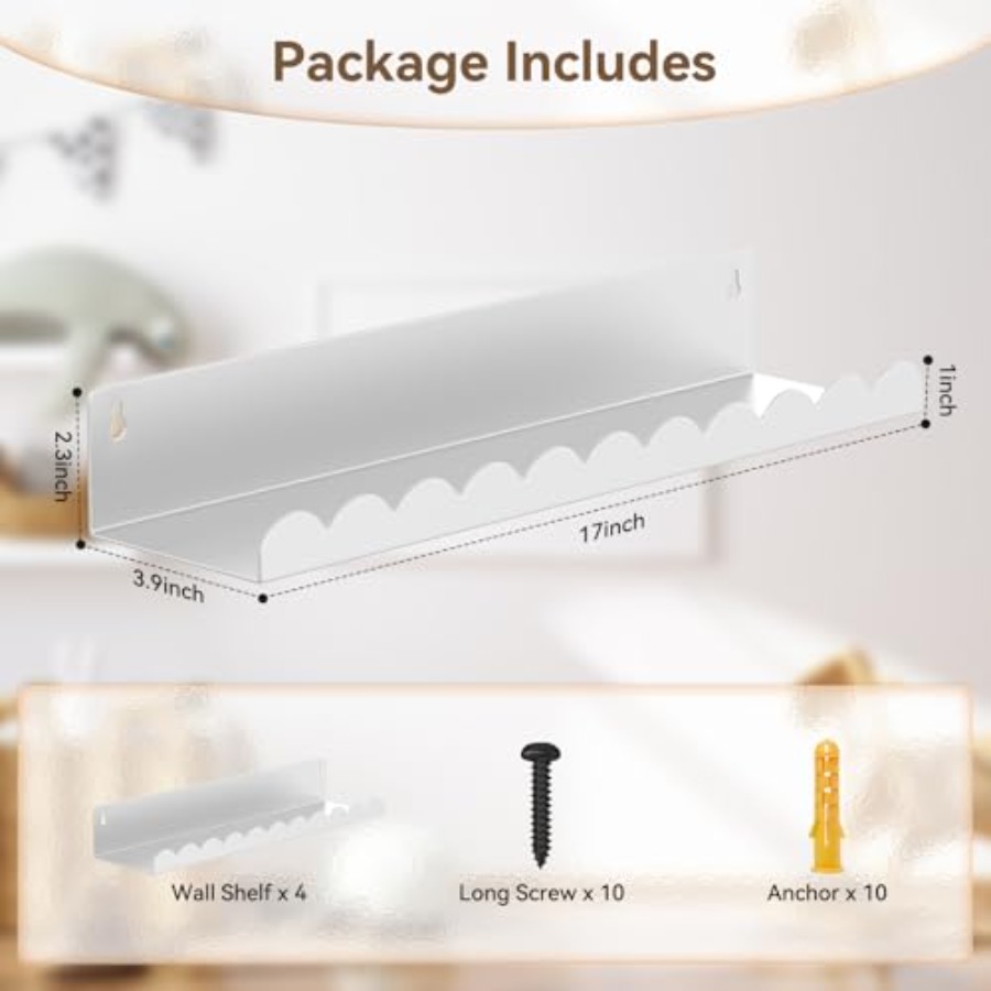 Nursery Book Shelves 17 Inch M - Baby Nursery Floating Shelves recensione e prezzo