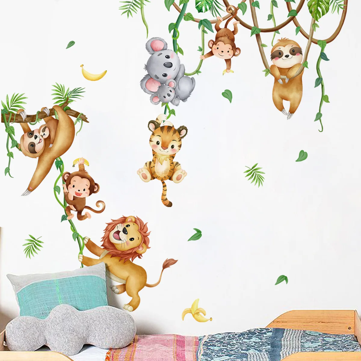 Forest Animal Lion Sloth Monke - Baby Nursery Wallpaper Girl recensione e prezzo
