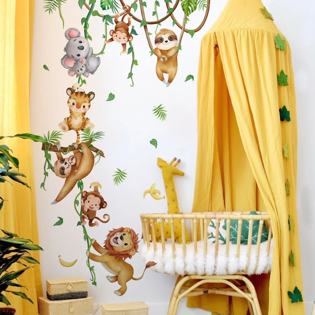 Forest Animal Lion Sloth Monke - Baby Nursery Wallpaper Girl recensione e prezzo