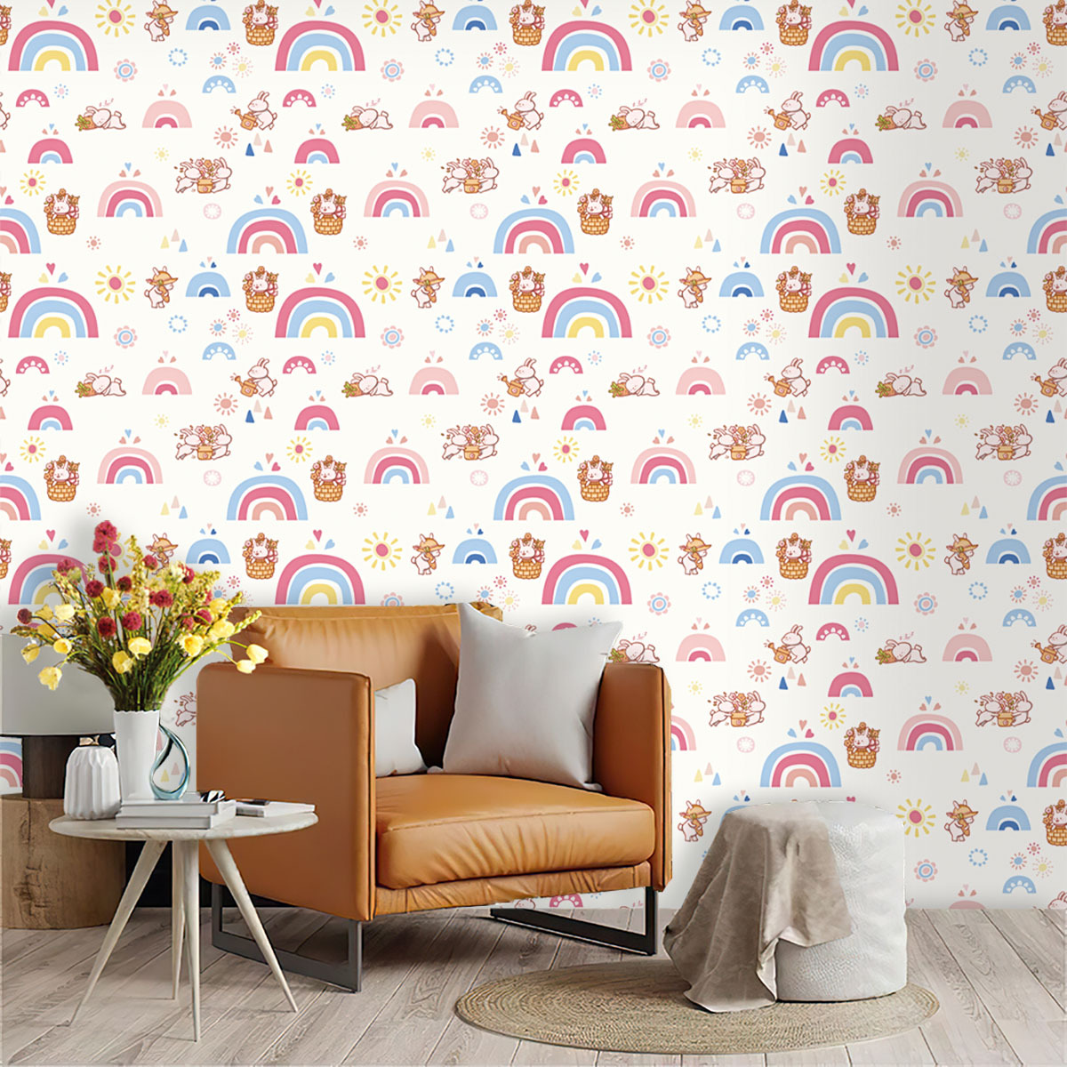 Boho Rainbow Kids Stick and Pe - Baby Nursery Wallpaper Girl recensione e prezzo