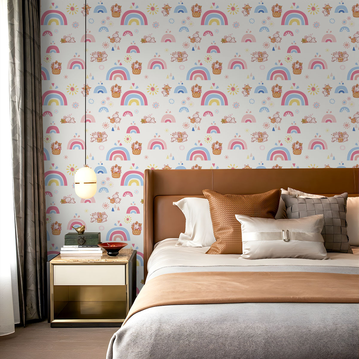 Boho Rainbow Kids Stick and Pe - Baby Nursery Wallpaper Girl recensione e prezzo