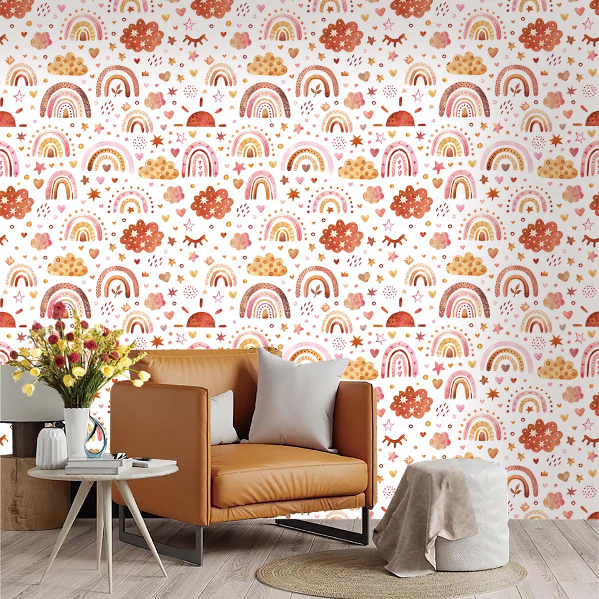 Boho Rainbow Kids Stick and Pe - Baby Nursery Wallpaper Girl recensione e prezzo