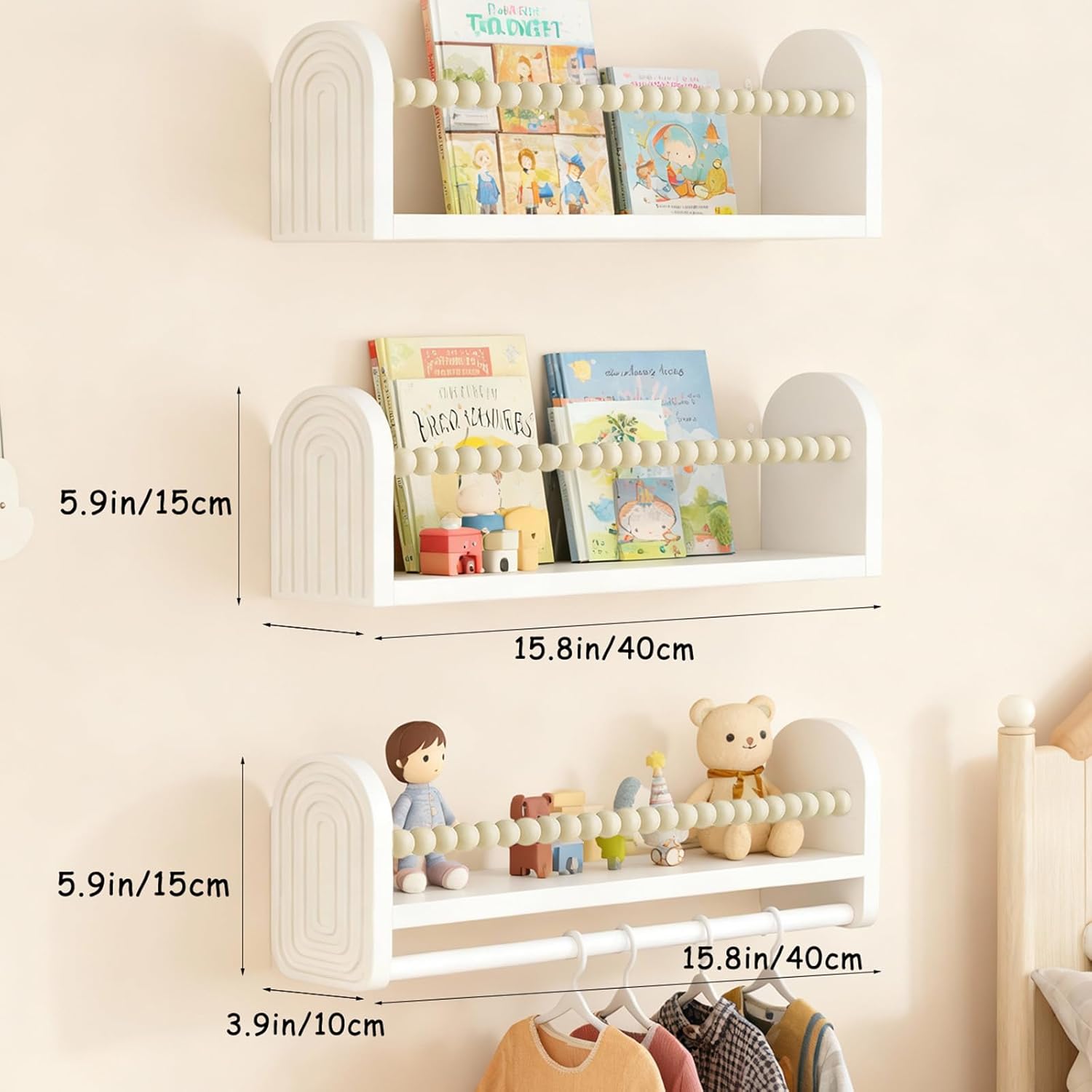 Nursery Book Shelves For Wall  - Baby Nursery Floating Shelves recensione e prezzo