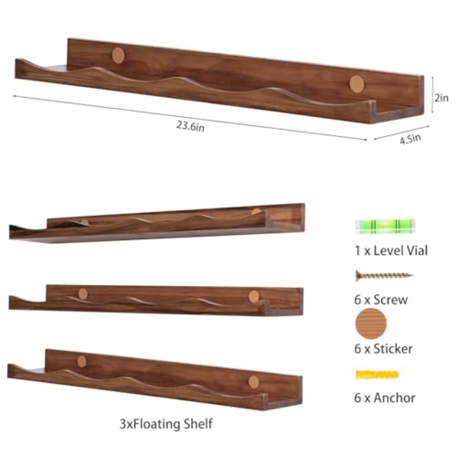 Floating Bookshelf for Floatin - Baby Nursery Floating Shelves recensione e prezzo