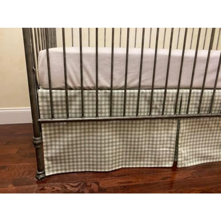 Crib Skirt Gingham Tailored Ba - Baby Nursery Neutral recensione e prezzo