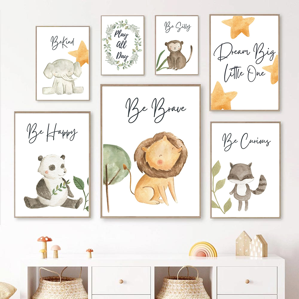 Neutral Jungle Nursery Wall Ar - Baby Nursery Neutral recensione e prezzo
