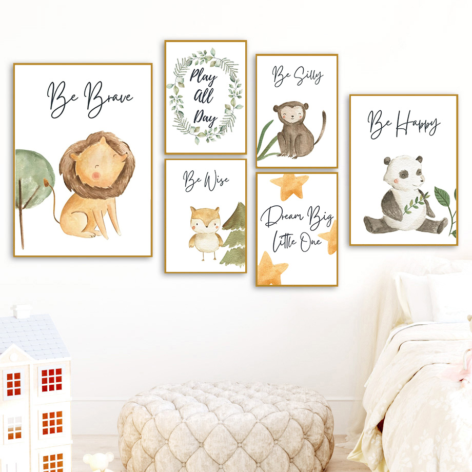 Neutral Jungle Nursery Wall Ar - Baby Nursery Neutral recensione e prezzo