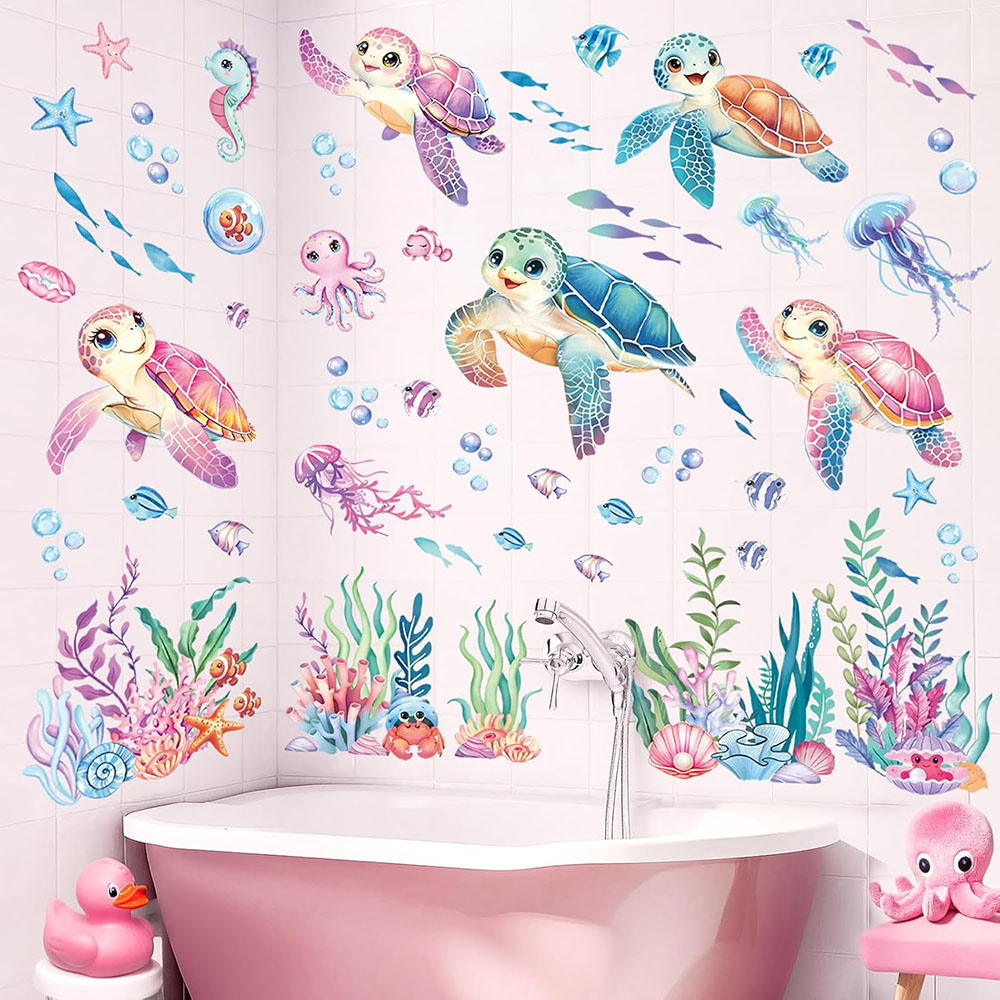 Large Pink Sea Turtles Ocean W - Baby Nursery Set Furniture recensione e prezzo