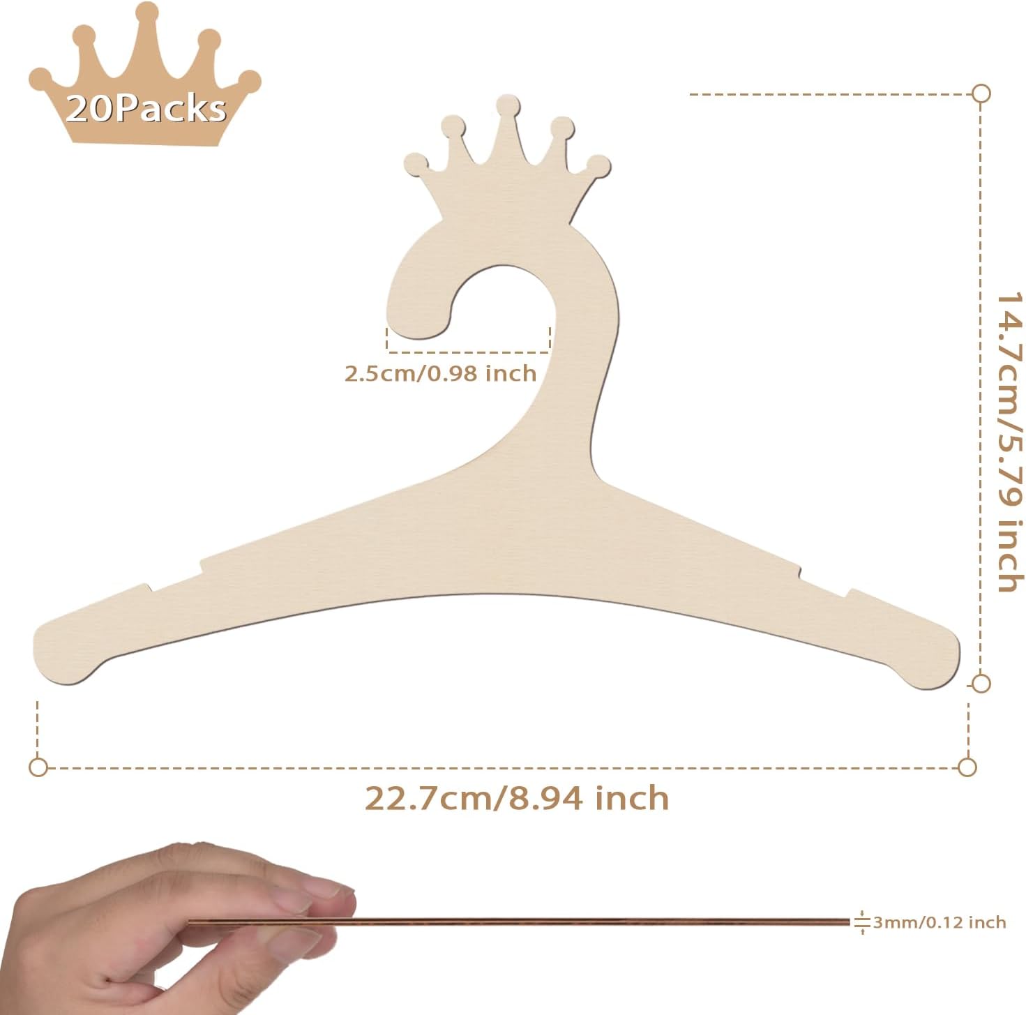 Wooden Baby Hangers 9 Inch, Cu - Baby Nursery Storage recensione e prezzo