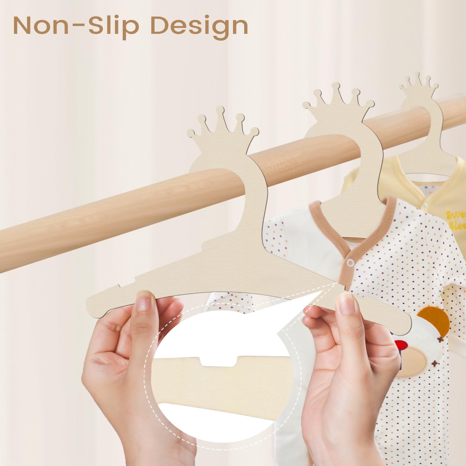 Wooden Baby Hangers 9 Inch, Cu - Baby Nursery Storage recensione e prezzo