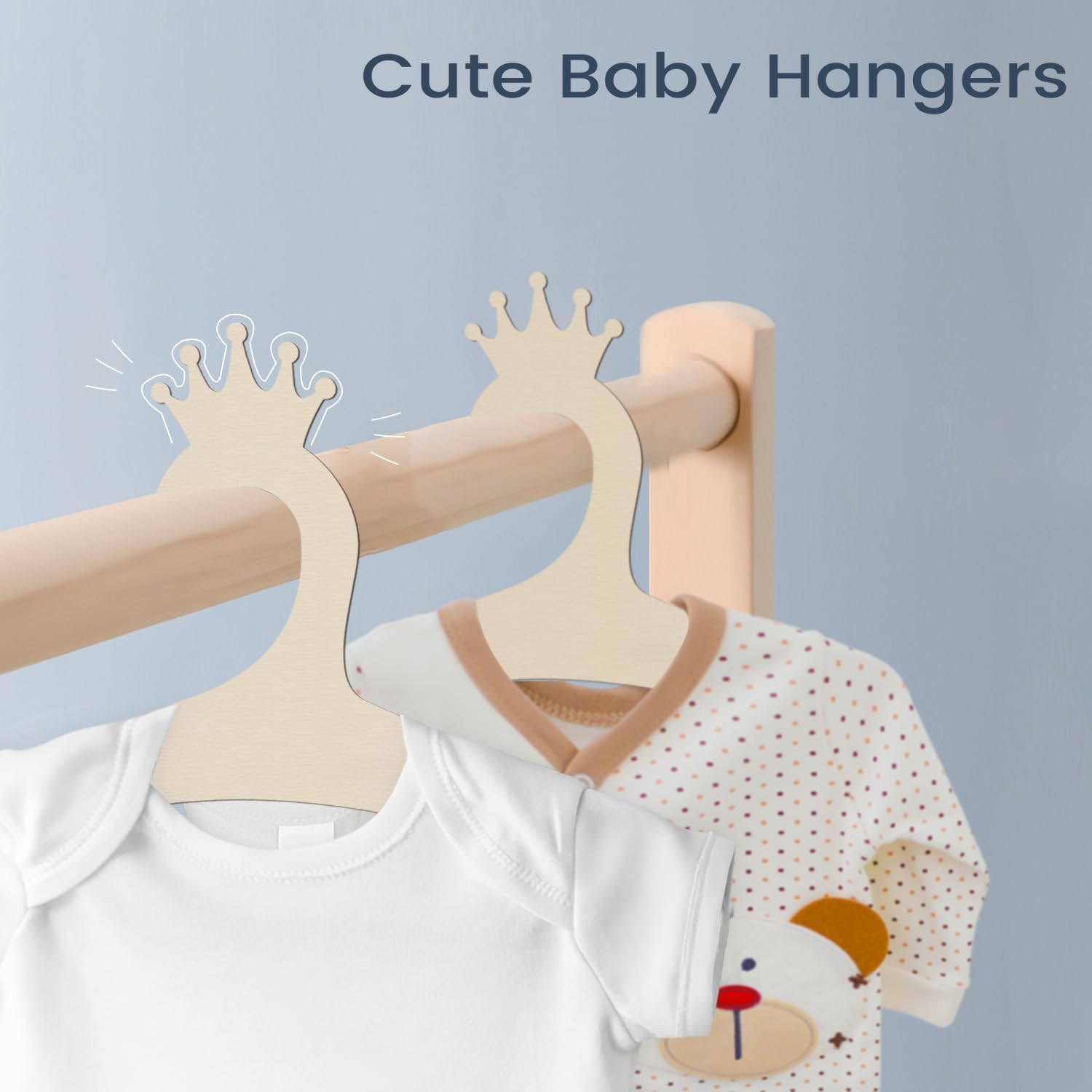 Wooden Baby Hangers 9 Inch, Cu - Baby Nursery Storage recensione e prezzo