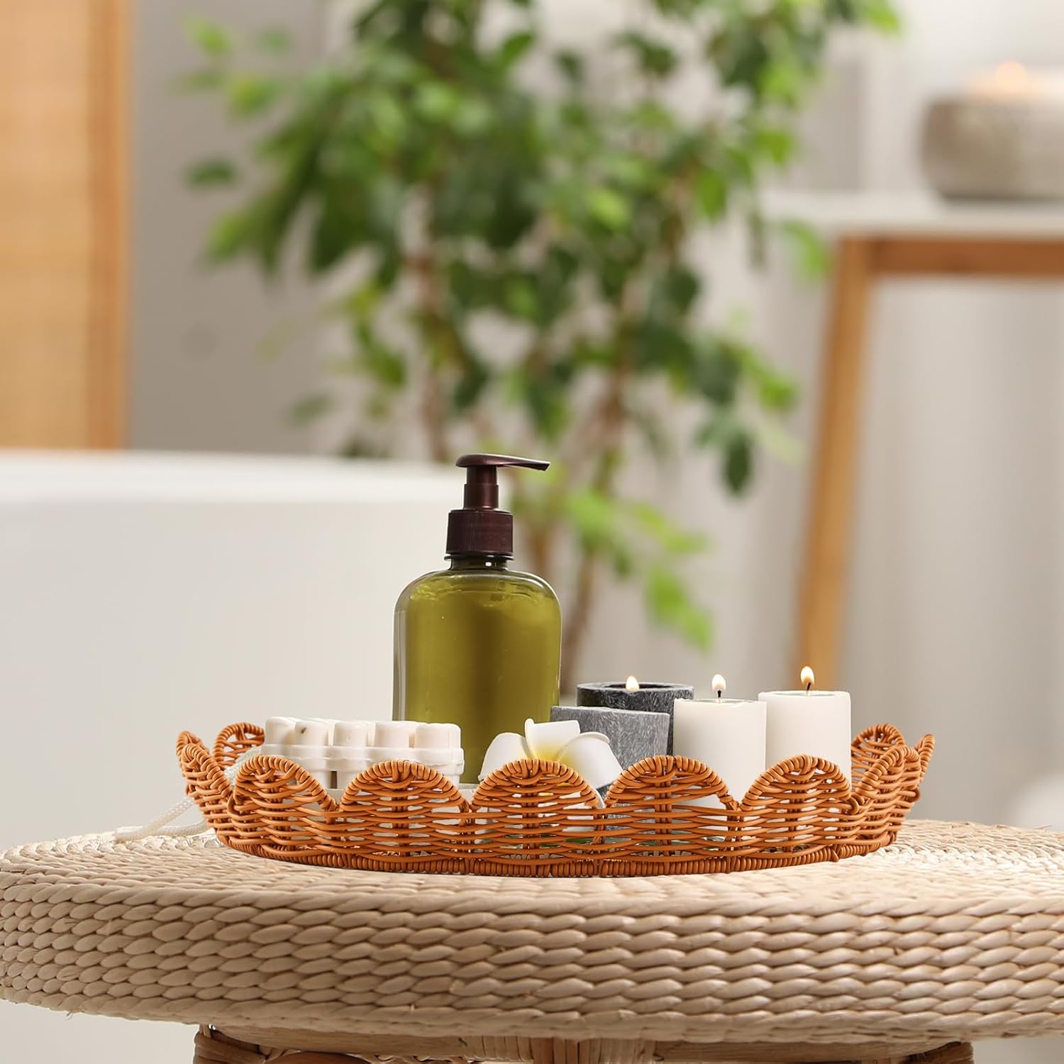 3 Pcs Scalloped Rattan Baskets - Baby Nursery Bedding recensione e prezzo