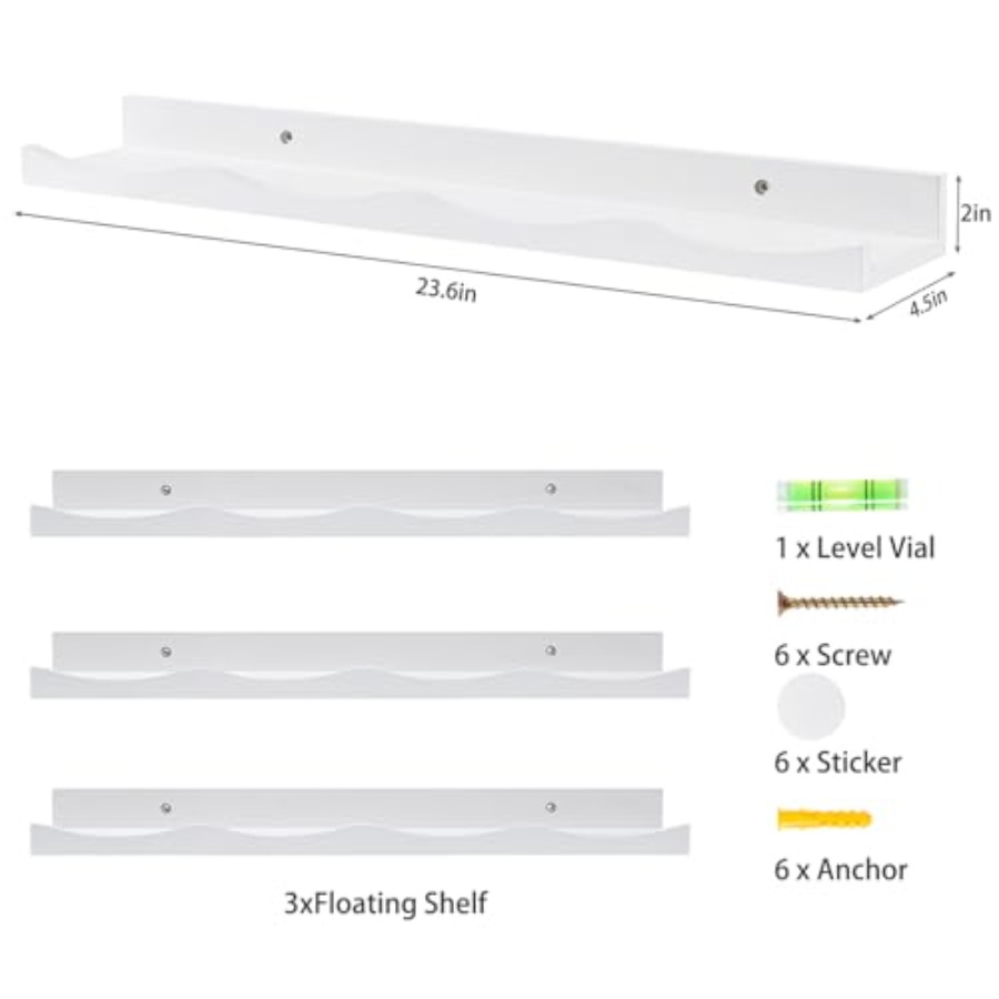 Floating Bookshelf for Floatin - Baby Nursery Floating Shelves recensione e prezzo